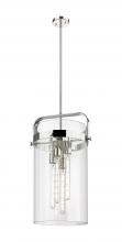 Innovations Lighting 413-4SL-PN-G413-4S-12CL - Pilaster - 4 Light - 12 inch - Polished Nickel - Pendant