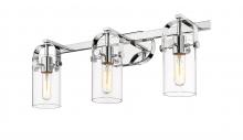 Innovations Lighting 423-3W-PC-4CL-LED - Pilaster - 3 Light - 24 inch - Polished Chrome - Bath Vanity Light