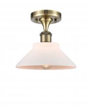 Innovations Lighting 516-1C-AB-G131 - Orwell - 1 Light - 8 inch - Antique Brass - Semi-Flush Mount