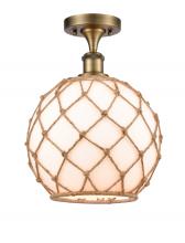 Innovations Lighting 516-1C-BB-G121-10RB - Farmhouse Rope - 1 Light - 10 inch - Brushed Brass - Semi-Flush Mount