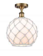 Innovations Lighting 516-1C-BB-G121-10RW - Farmhouse Rope - 1 Light - 10 inch - Brushed Brass - Semi-Flush Mount