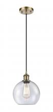 Innovations Lighting 516-1P-AB-G124-8 - Athens - 1 Light - 8 inch - Antique Brass - Cord hung - Mini Pendant