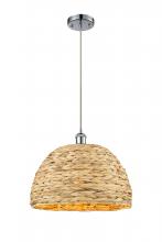 Innovations Lighting 516-1P-PC-RBD-16-NAT - Woven Rattan - 1 Light - 16 inch - Polished Chrome - Mini Pendant