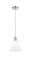 Innovations Lighting 516-1P-PN-GBC-81 - Berkshire - 1 Light - 8 inch - Polished Nickel - Cord hung - Mini Pendant