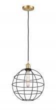 Innovations Lighting 516-1P-SG-CE-12-BK - Lake Placid - 1 Light - 12 inch - Satin Gold - Mini Pendant