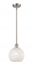 Innovations Lighting 516-1S-SN-G1216-8WM - White Mouchette - 1 Light - 8 inch - Brushed Satin Nickel - Mini Pendant