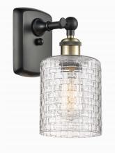 Innovations Lighting 516-1W-BAB-G112C-5CL - Cobbleskill - 1 Light - 5 inch - Black Antique Brass - Sconce