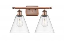 Innovations Lighting 516-2W-AC-GBC-82 - Berkshire - 2 Light - 18 inch - Antique Copper - Bath Vanity Light