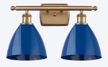 Innovations Lighting 516-2W-BB-MBD-75-BL - Plymouth - 2 Light - 18 inch - Brushed Brass - Bath Vanity Light