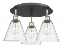 Innovations Lighting 516-3C-BAB-GBC-84 - Berkshire - 3 Light - 20 inch - Black Antique Brass - Flush Mount