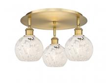 Innovations Lighting 516-3C-BB-G1216-6WM - White Mouchette - 3 Light - 18 inch - Brushed Brass - Flush Mount