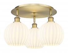 Innovations Lighting 516-3C-BB-G1217-8WV - White Venetian - 3 Light - 20 inch - Brushed Brass - Flush Mount