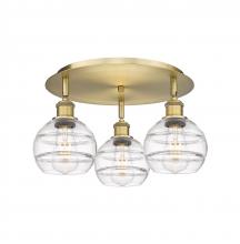 Innovations Lighting 516-3C-BB-G556-6CL - Rochester - 3 Light - 18 inch - Brushed Brass - Flush Mount