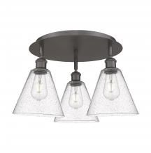 Innovations Lighting 516-3C-OB-GBC-84 - Berkshire - 3 Light - 20 inch - Oil Rubbed Bronze - Flush Mount