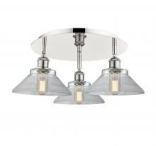 Innovations Lighting 516-3C-PN-G132 - Orwell - 3 Light - 20 inch - Polished Nickel - Flush Mount