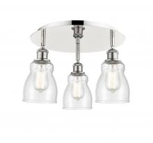 Innovations Lighting 516-3C-PN-G394 - Ellery - 3 Light - 17 inch - Polished Nickel - Flush Mount