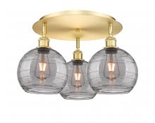 Innovations Lighting 516-3C-SG-G1213-8SM - Athens Deco Swirl - 3 Light - 20 inch - Satin Gold - Flush Mount