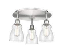 Innovations Lighting 516-3C-SN-G394 - Ellery - 3 Light - 17 inch - Satin Nickel - Flush Mount