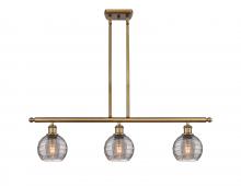 Innovations Lighting 516-3I-BB-G1213-6SM - Athens Deco Swirl - 3 Light - 36 inch - Brushed Brass - Cord hung - Island Light