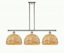 Innovations Lighting 516-3I-PN-RBD-12-NAT - Woven Rattan - 3 Light - 39 inch - Polished Nickel - Multi Pendant