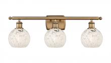 Innovations Lighting 516-3W-BB-G1216-6WM - White Mouchette - 3 Light - 26 inch - Brushed Brass - Bath Vanity Light