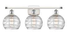 Innovations Lighting 516-3W-WPC-G1213-8 - Athens Deco Swirl - 3 Light - 28 inch - White Polished Chrome - Bath Vanity Light