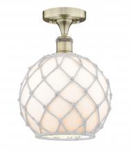 Innovations Lighting 616-1F-AB-G121-10RW - Farmhouse Rope - 1 Light - 10 inch - Antique Brass - Semi-Flush Mount