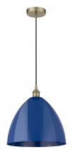 Innovations Lighting 616-1P-AB-MBD-16-BL - Plymouth - 1 Light - 16 inch - Antique Brass - Cord hung - Mini Pendant