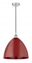 Innovations Lighting 616-1P-PN-MBD-16-RD - Plymouth - 1 Light - 16 inch - Polished Nickel - Cord hung - Mini Pendant