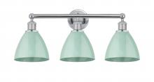 Innovations Lighting 616-3W-PC-MBD-75-SF - Plymouth - 3 Light - 26 inch - Polished Chrome - Bath Vanity Light