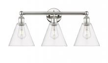 Innovations Lighting 616-3W-PN-GBC-82 - Berkshire - 3 Light - 26 inch - Polished Nickel - Bath Vanity Light