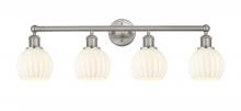 Innovations Lighting 616-4W-SN-G1217-6WV - White Venetian - 4 Light - 33 inch - Brushed Satin Nickel - Bath Vanity Light