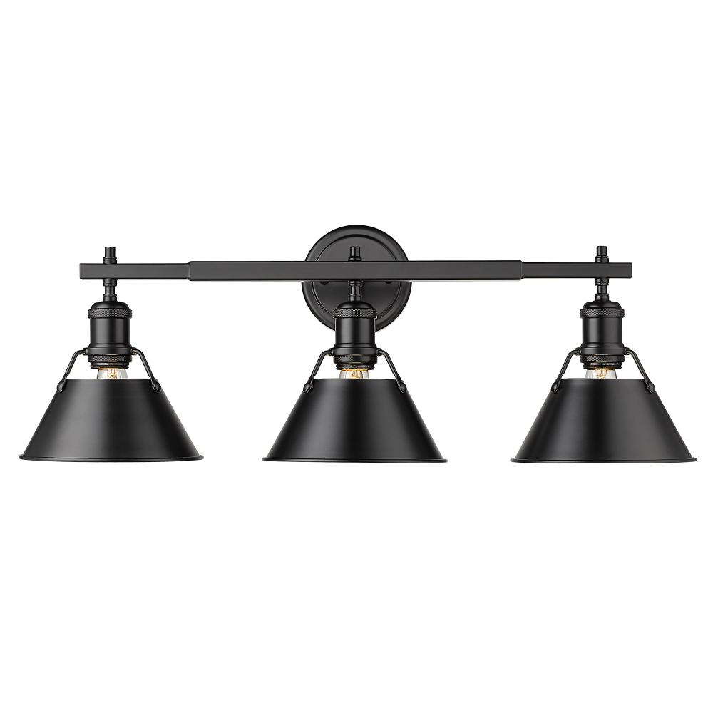 Orwell 3-Light Vanity Light in Matte Black