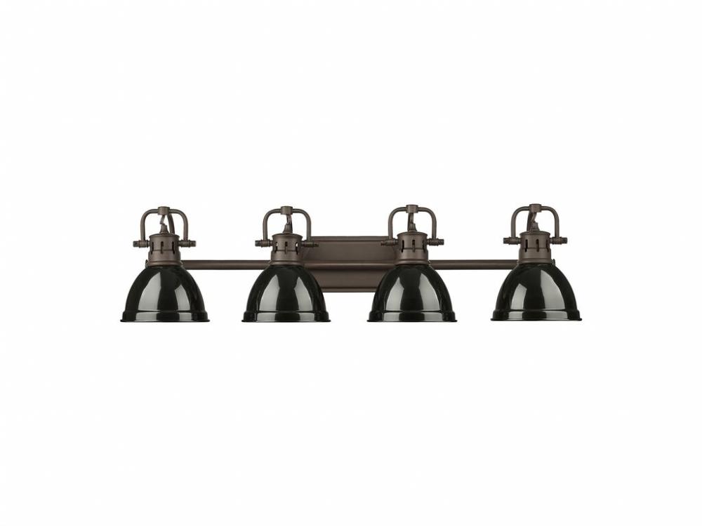 Duncan 4-Light Bath Vanity in Rubbed Bronze with Black