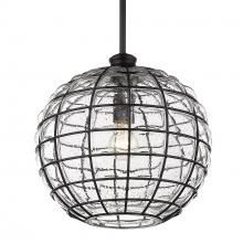 Golden 1096-M BLK-SD - Powell Medium Pendant in Matte Black