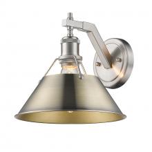 Golden 3306-1W PW-AB - Orwell 1-Light Wall Sconce in Pewter with Aged Brass