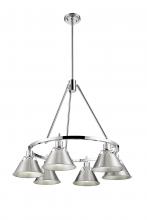 Golden 3306-6 CH-PW - Orwell 6-Light Chandelier in Chrome with Pewter