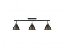 Golden 3602-3SF BLK-RBZ - Duncan 3-Light Semi-Flush - Track Light in Matte Black with Rubbed Bronze