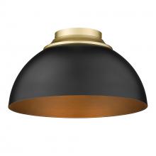 Golden 6956-FM OG-BLK - Zoey Flush Mount in Olympic Gold with Matte Black Shade