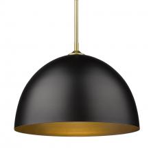 Golden 6956-L OG-BLK - Zoey Large Pendant in Olympic Gold with Matte Black Shade