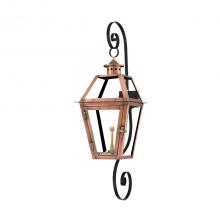 Eslava Street Gas or Electric Copper Lantern with Top and Bottom Scrolls