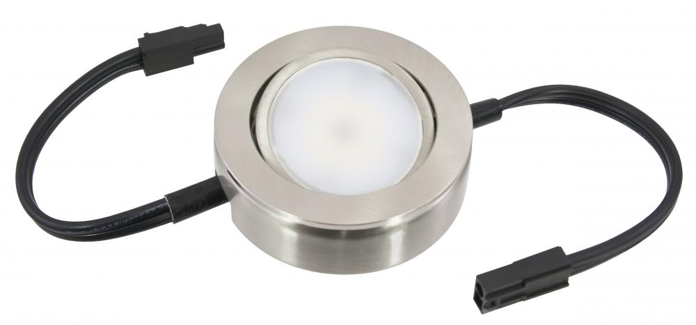 MVP LED Puck Light, 120 Volts, 4.3 Watts, 200 Lumens, Nickel