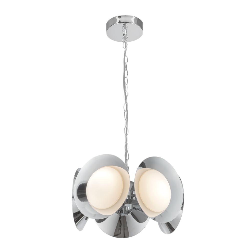 Cleo 16-in Chrome/Opal Glass LED Chandelier