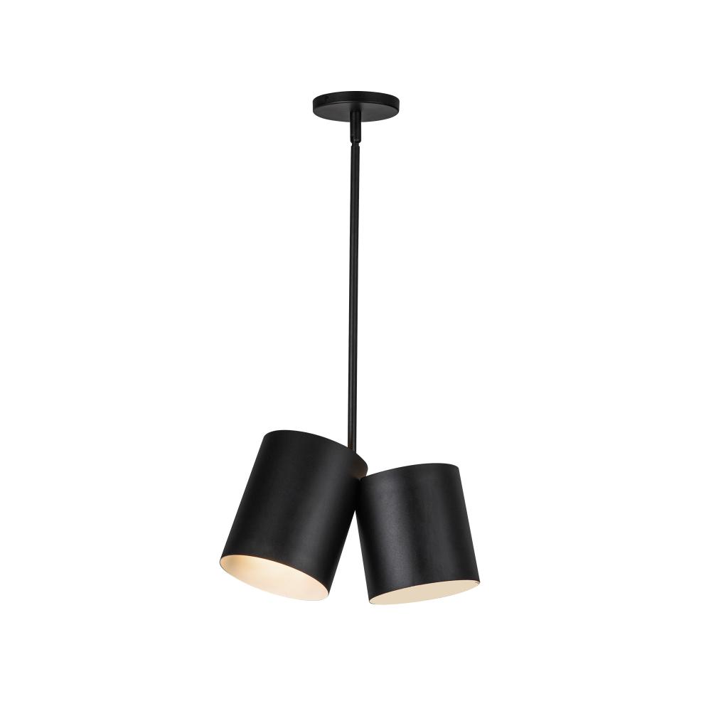 Keiko 14-in Black 2 Lights Pendant