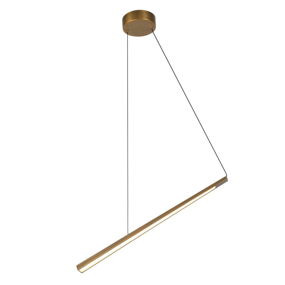 Lex 24-in Vintage Brass LED Linear Pendant