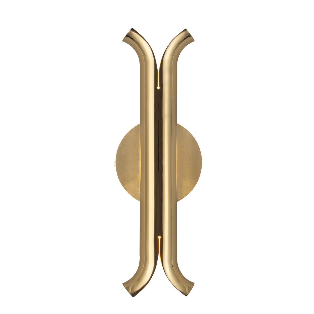 Husk 14-in Metallic Brass LED Wall Sconce