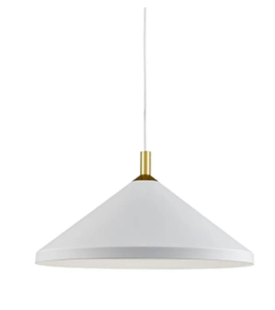 Dorothy 18-in White With Gold Detail 1 Light Pendant