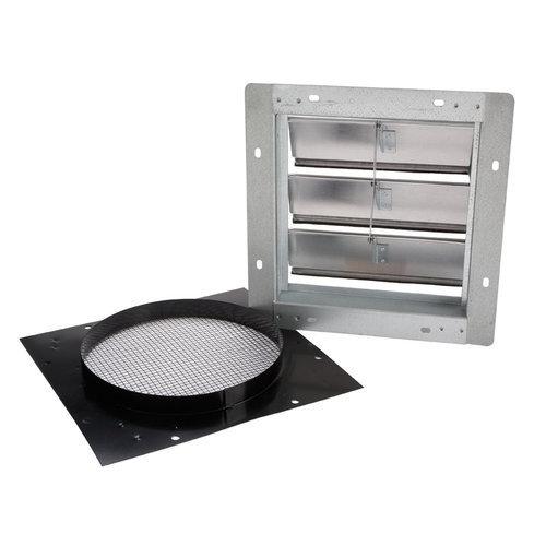 Aluminum Wall Cap with gravity damper for 10 in. round duct.