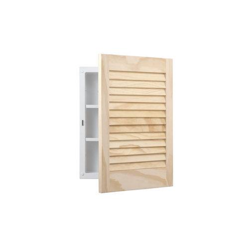 Basic Louver Door, Recessed, 16 in.W x 22 in.H,  Unfinished Pine.