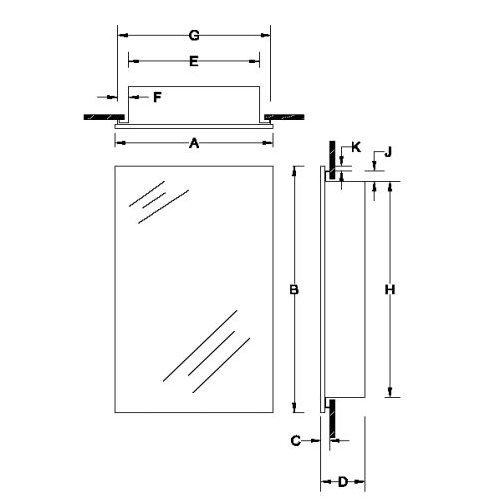 City Collection, Recessed/Surface Mount, 26-1/2 in.H, Cherry frame with flat front mirror.